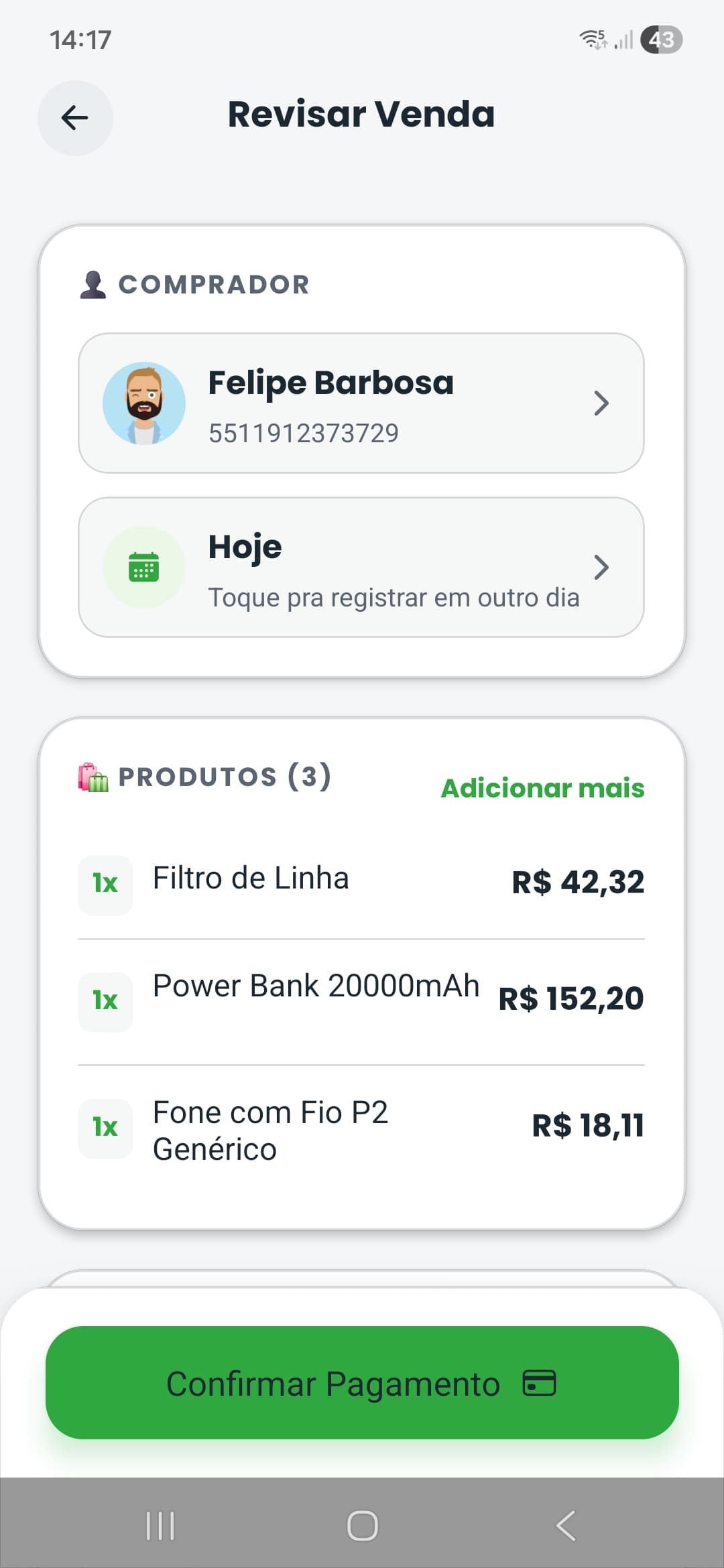 Tela de PDV do Mercado Up com fluxo de venda, kits e split de pagamento